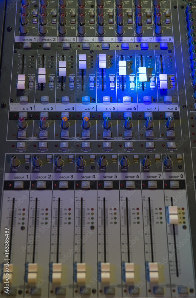 Sound music mixer control panel Sound music mixer control panel