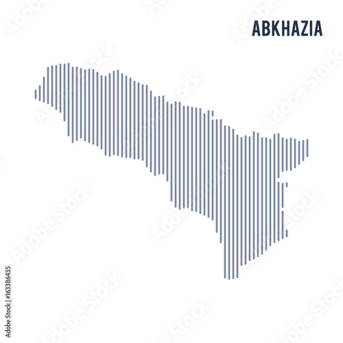 Vector abstract hatched map of Abkhazia with vertical lines isolated on a white background.