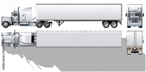 hi-detailed commercial semi-truck Available EPS-10 separated by groups and layers for easy edit photo