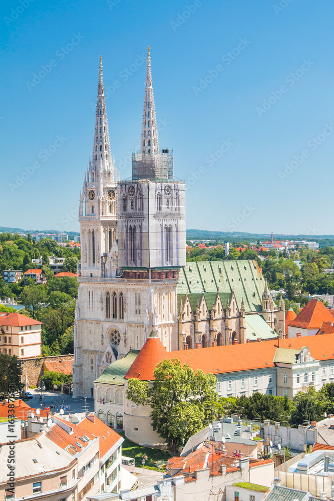      Kaptol and catholic cathedral in the center of Zagreb, Croatia