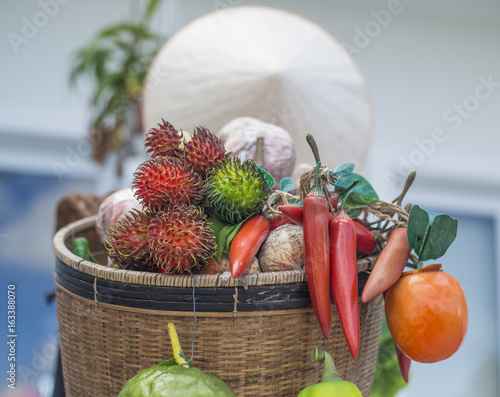 Vietnam. Fruit in the basket. photo