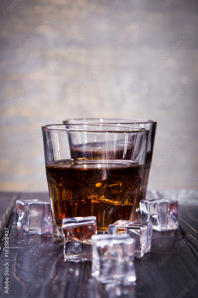 old whisky and ice