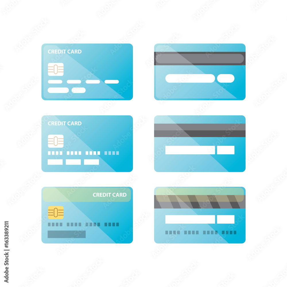 vector credit card icon set isolated