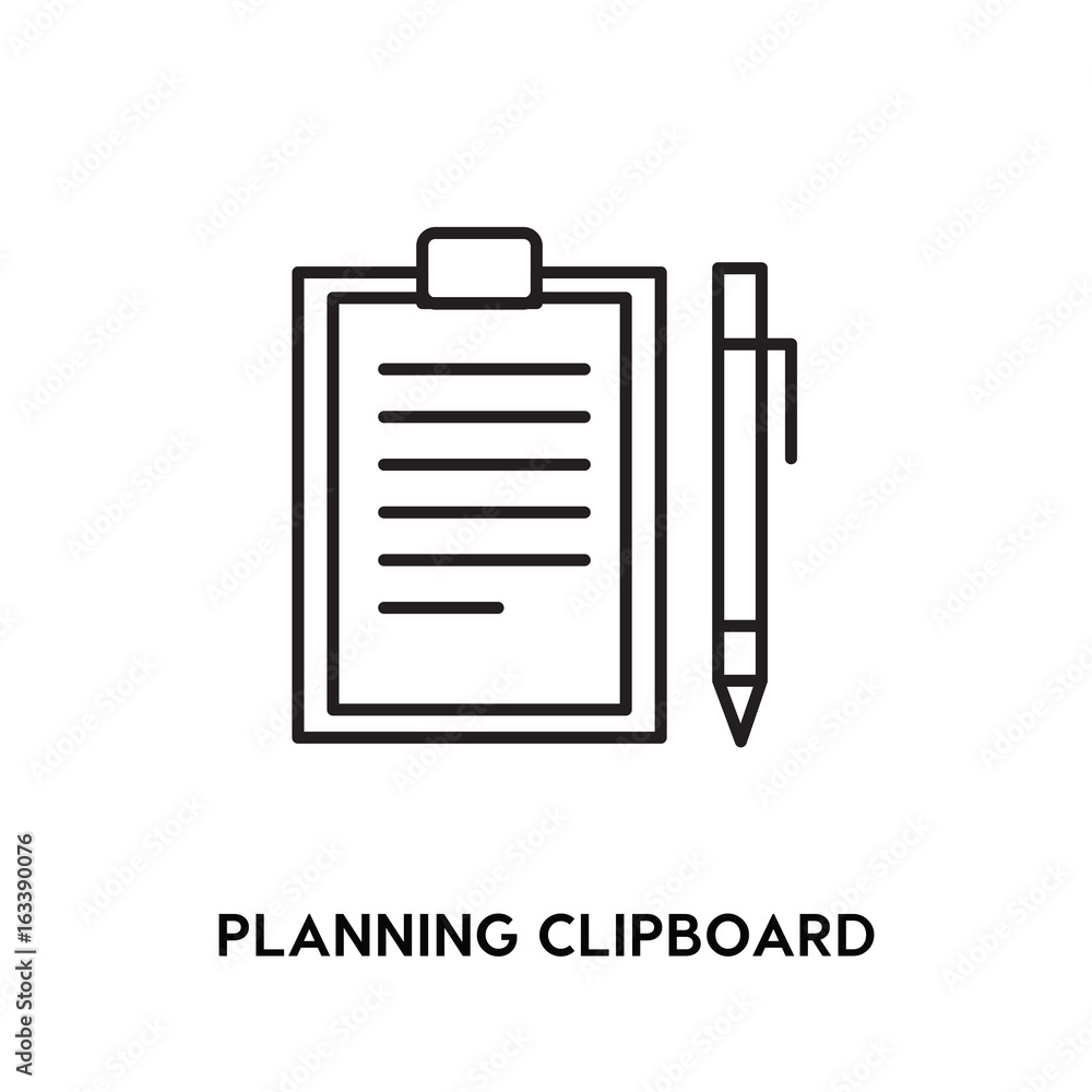 Planning Clipboard vector icon, writing symbol. Modern, simple flat vector illustration for web site or mobile app Planning Clipboard vector icon, writing symbol. Modern, simple flat vector illustration for web site or mobile app