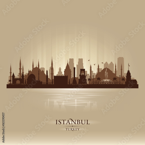 Photography Istanbul Turkey city skyline vector silhouette