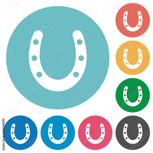 Horseshoe flat round icons