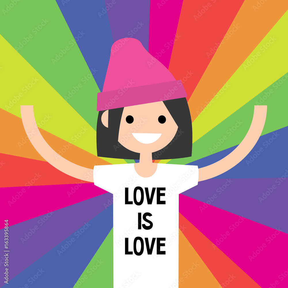 LGBTQ Rainbow. LGBT rights conceptual illustration / flat editable vector, clip art