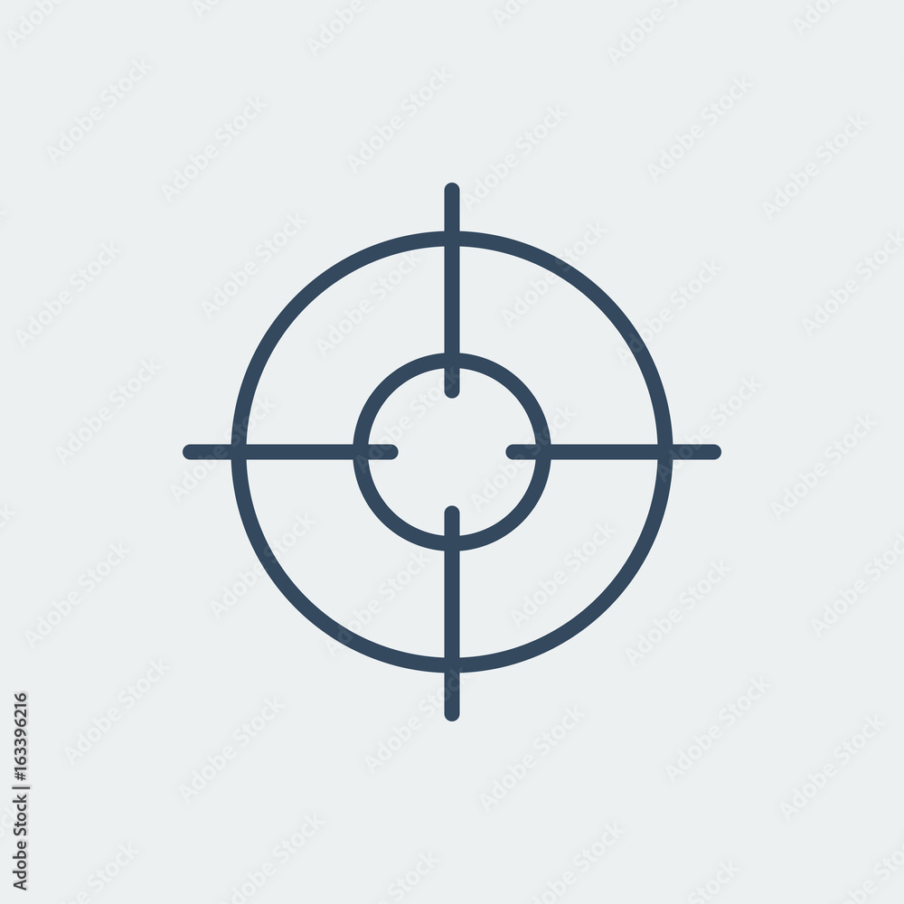 Aim icon. Target symbol. Crosshair. Vector illustration Aim icon. Target symbol. Crosshair. Vector illustration