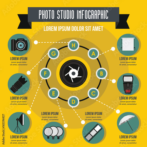 Photo studio infographic concept, flat style