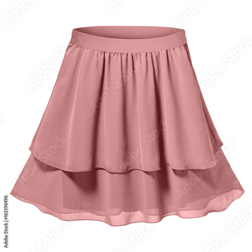 Rose pale pink pleated two parts skirt isolated white