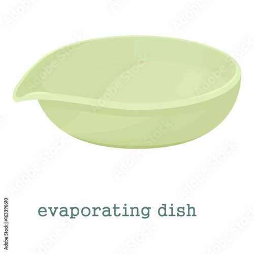 Evaporating dish icon, cartoon style