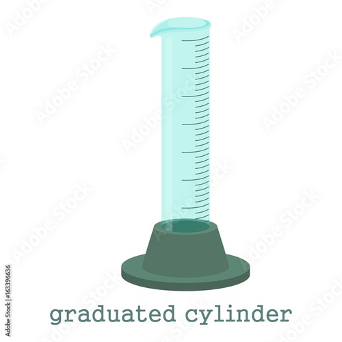 Graduated cylinder icon, cartoon style
