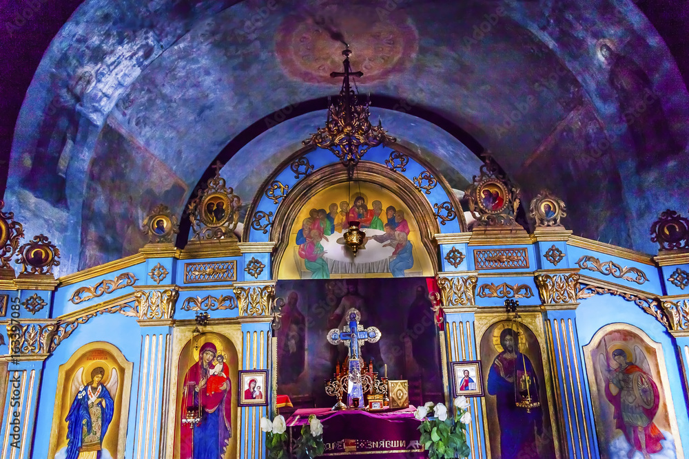 Ancient Mosaics Basilica Mikhaylovsky Church Vydubytsky Monastery Kiev Ukraine