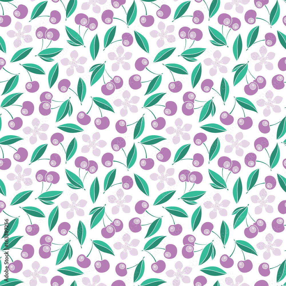 Cute cherry seamless pattern. Cute cherry seamless pattern.
