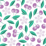 Cute cherry seamless pattern.