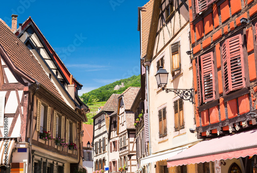 beautiful medieval village Ribeauvillé in Alsace, France © lukaszimilena