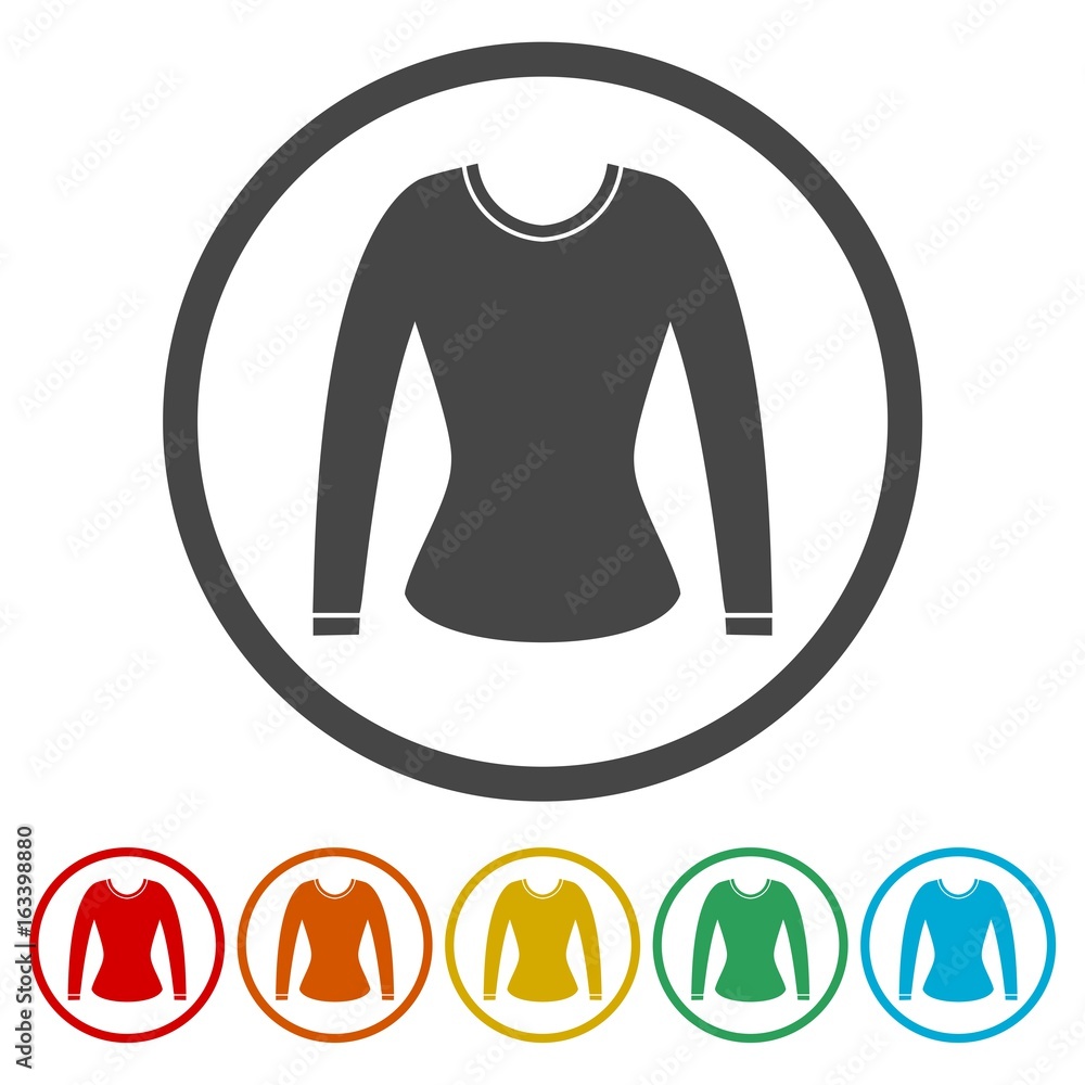 Women sweatshirt icons set - Illustration Women sweatshirt icons set - Illustration