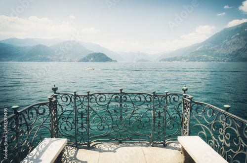 Canvas Print view on Lake Como in north italy
