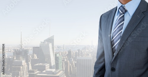 businessman in cityscape