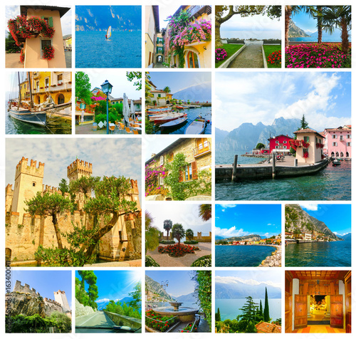 The collage from views of Lake Garda