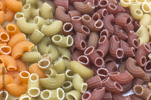 Background of colored pasta