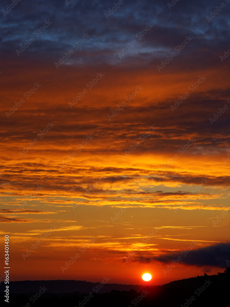Sunset with colorful clouds