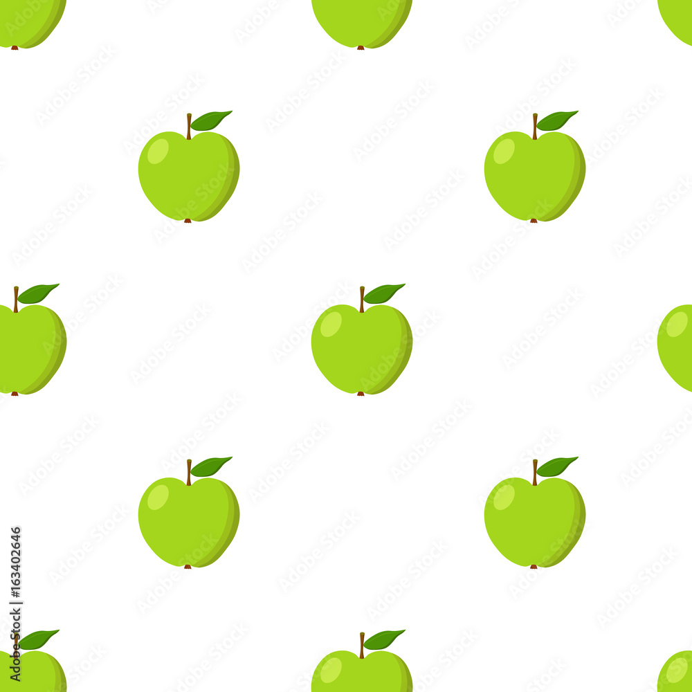Green apples seamless background. Pattern with organic and eco fruits. Vector illustration. Green apples seamless background. Pattern with organic and eco fruits. Vector illustration.