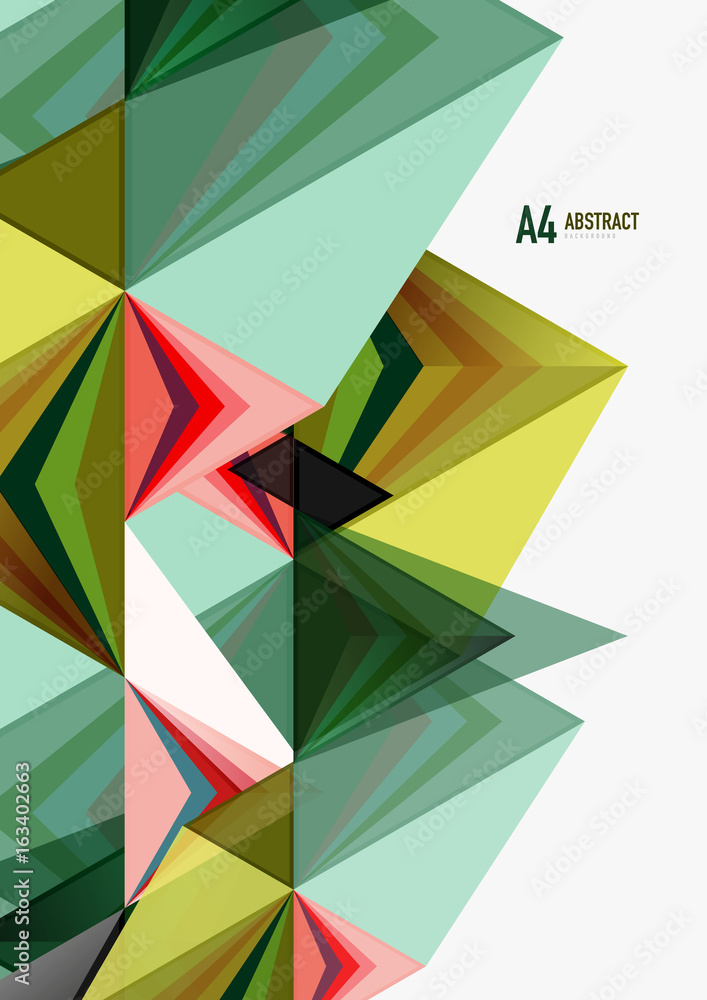 Triangular low poly vector a4 size geometric abstract template Triangular low poly vector a4 size geometric abstract template