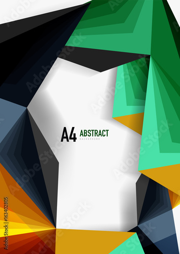 Vector low poly style 3d triangle line