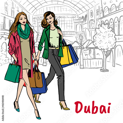 women in shopping mall