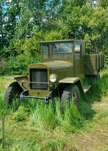 Trucks of the Second World War at an exhibition near Voronezh.