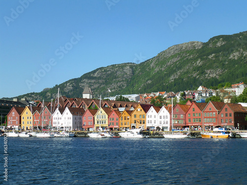 Bryggen, Historic Harbour with Colorful Old Wooden Warehouses, UNESCO World Heritage Site of Bergen, Norway, Scandinavia 