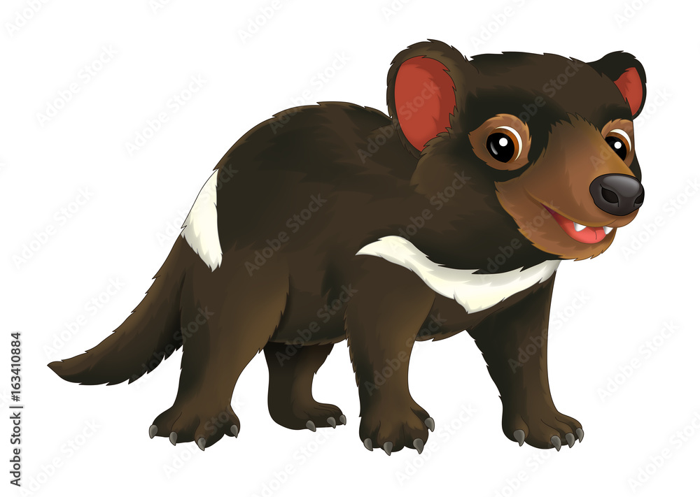 cartoon isolated animal happy and funny tasmanian devil Stock
