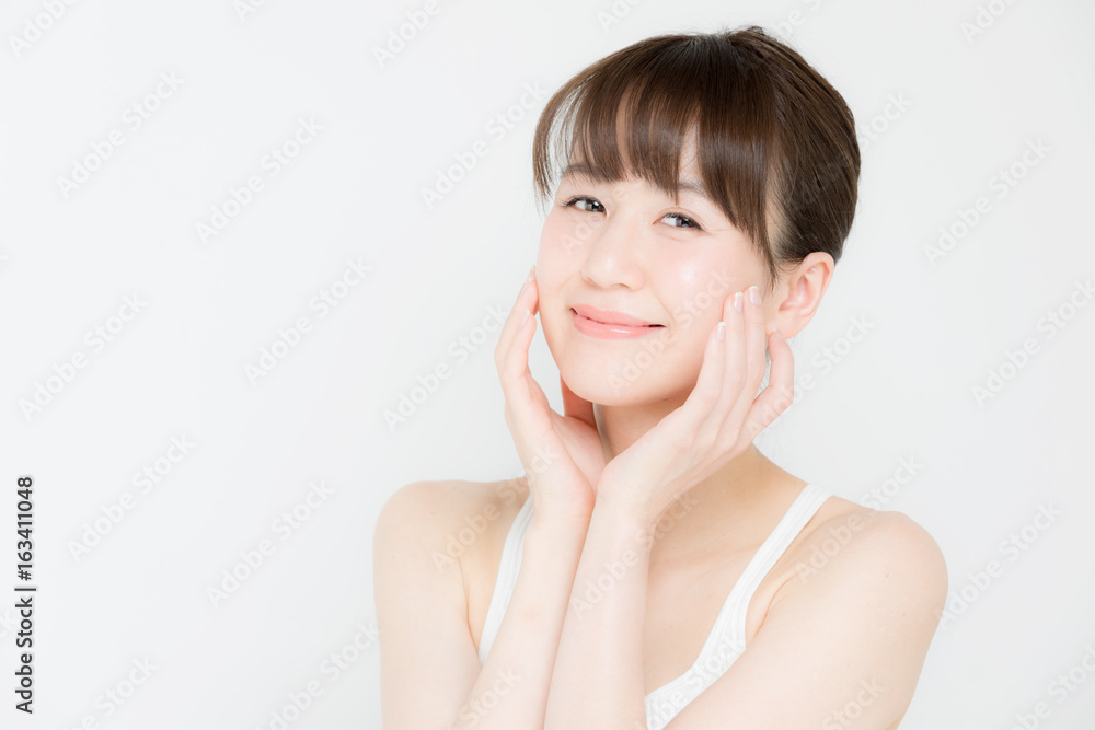 attractive asian woman beauty image on white background attractive asian woman beauty image on white background