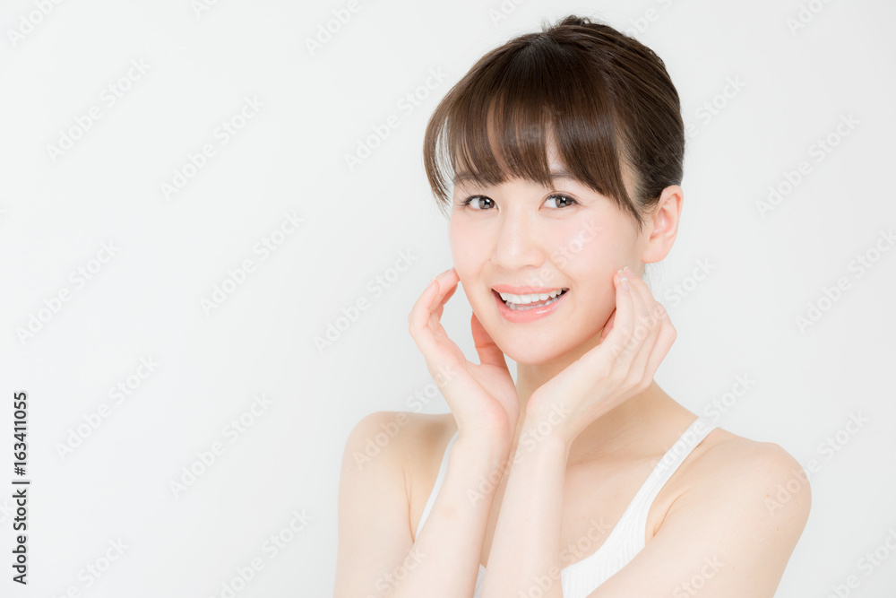 attractive asian woman beauty image on white background attractive asian woman beauty image on white background