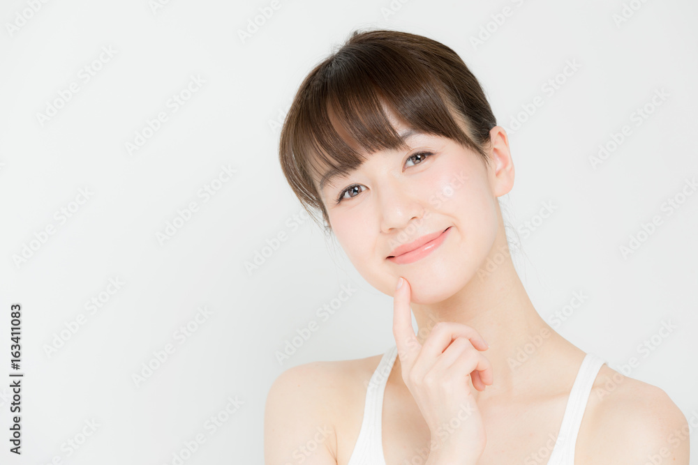 attractive asian woman beauty image on white background attractive asian woman beauty image on white background