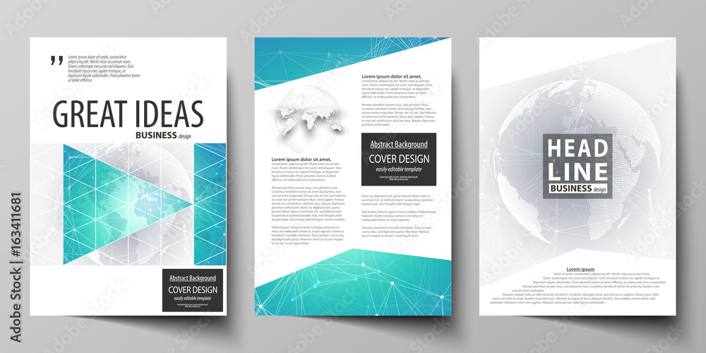 Chemistry pattern. Molecule structure. Medical, science background. The vector illustration of editable layout of three A4 format modern covers design templates for brochure, magazine, flyer, booklet. Chemistry pattern. Molecule structure. Medical, science background. The vector illustration of editable layout of three A4 format modern covers design templates for brochure, magazine, flyer, booklet.