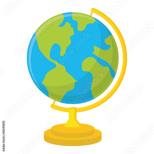 Isolated earth globe