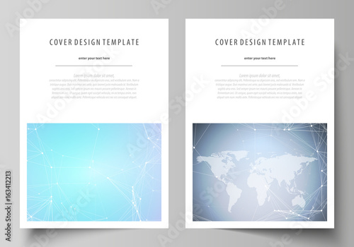 Polygonal texture. Global connections  futuristic geometric concept. The vector illustration of the editable layout of A4 format covers design templates for brochure  magazine  flyer  booklet  report.