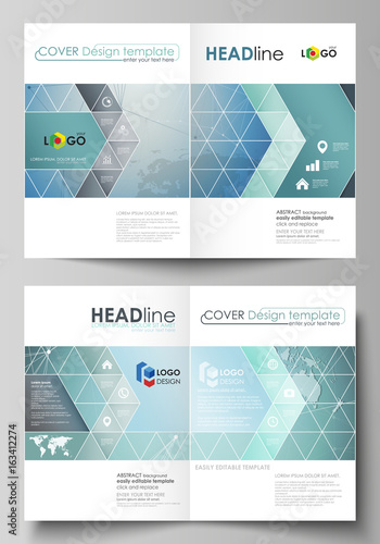 Chemistry pattern  connecting lines and dots. Medical concept. The vector illustration of the editable layout of two A4 format modern cover mockups design templates for brochure  magazine  flyer.