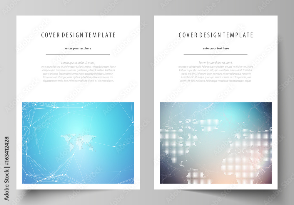Molecule structure. Science, technology concept. Polygonal design. The vector illustration of the editable layout of A4 format covers design templates for brochure, magazine, flyer, booklet, report.