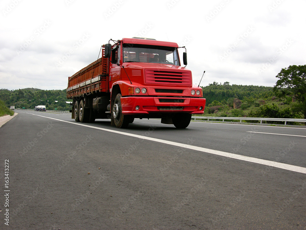 red truck loaded red truck loaded