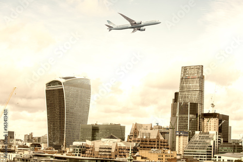 Fotografie Airplane over London