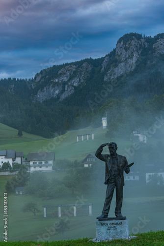 Ivan Grohar monument in Sorica,Slovenia photo