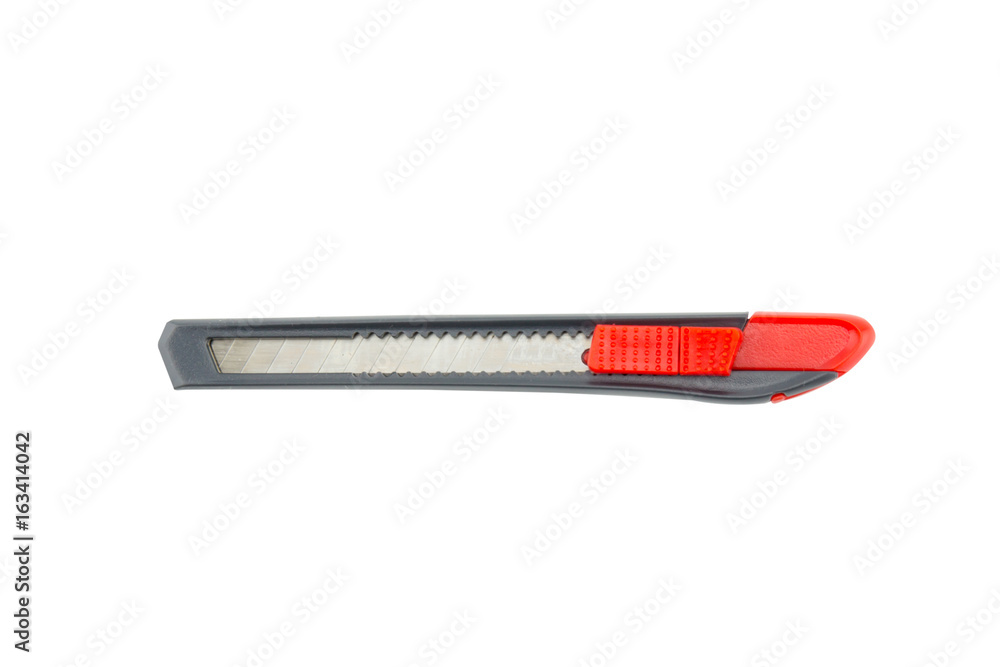 Paper cutter, office eqiupment,box cutter isolated against a white background. clipping part Paper cutter, office eqiupment,box cutter isolated against a white background. clipping part