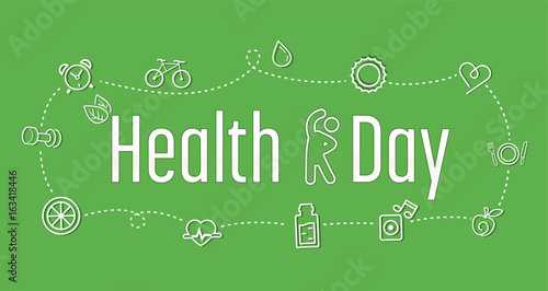 Health day background concept. Daily healthy care program. Happiness in exercise.