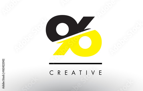 96 Black and Yellow Number Logo Design.