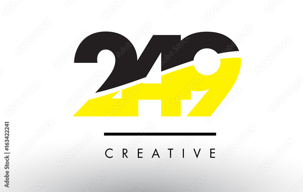 249 Black and Yellow Number Logo Design. 249 Black and Yellow Number Logo Design.