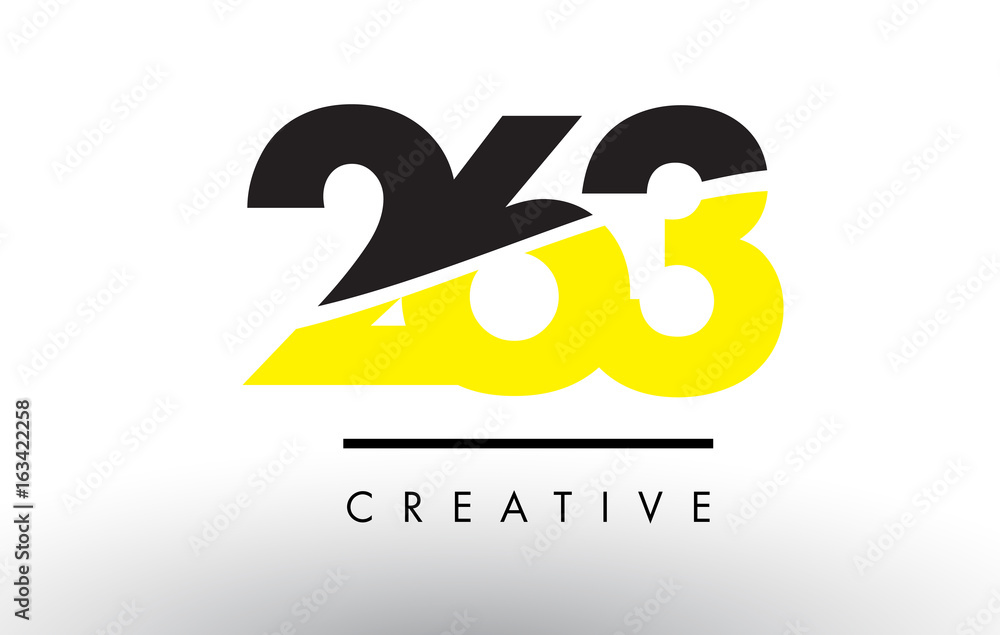 Fototapeta premium 263 Black and Yellow Number Logo Design.