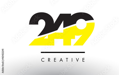 249 Black and Yellow Number Logo Design.